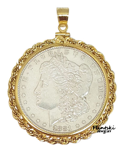 Morgan Silver Dollar Coin Pendant Sterling Silver - Coin Edge