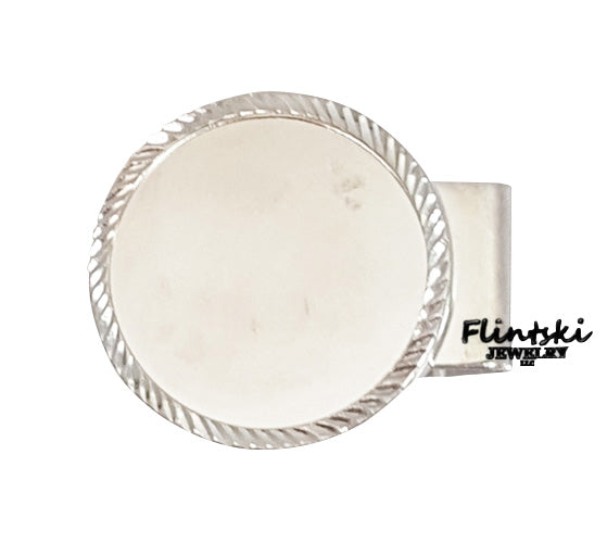 Peace Diamond Cut Hinged Back Money Clip 38.20mm x 2.80mm