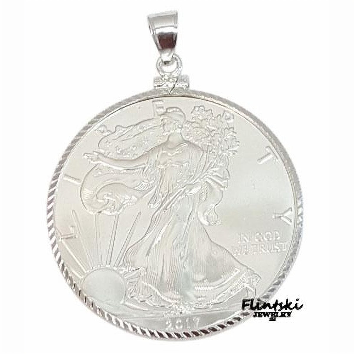 1 oz American Silver Eagle Coin Pendant Sterling Silver