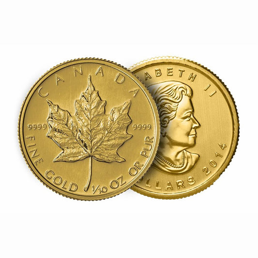 1/10th oz Maple Leaf 14k Yellow Gold Rope Coin Bezel Frame Mount Pendant 16.05mm x 1.14mm