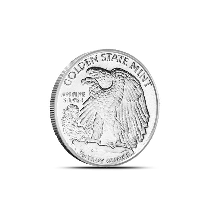 Silvertowne 1 oz Silver Round Sterling Silver Diamond Cut Coin Bezel Frame Mount Pendant 39.37mm x 3.14mm