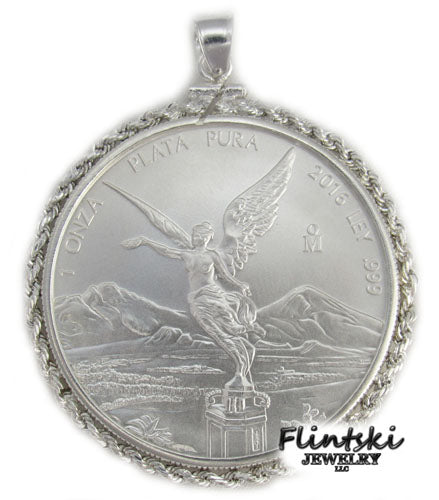 1 oz Libertad Coin Pendant Sterling Silver