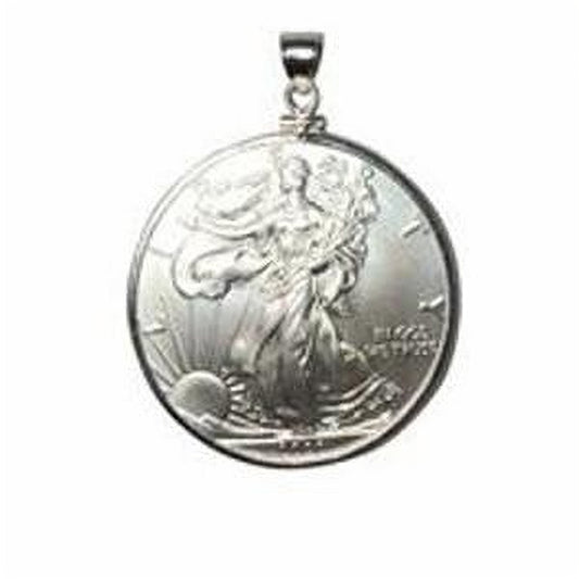 2021 1 oz American Silver Eagle Sterling Silver Coin Edge Pendant