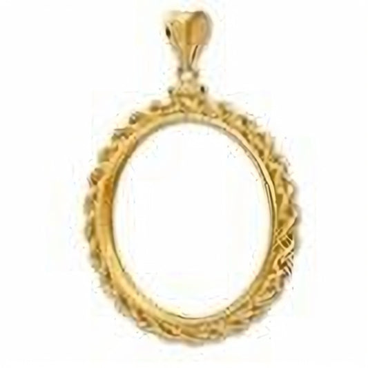 $10.00 Gold Indian Sterling Silver Coin Edge Coin Bezel Frame Mount Pendant 26.91mm x 2.03mm