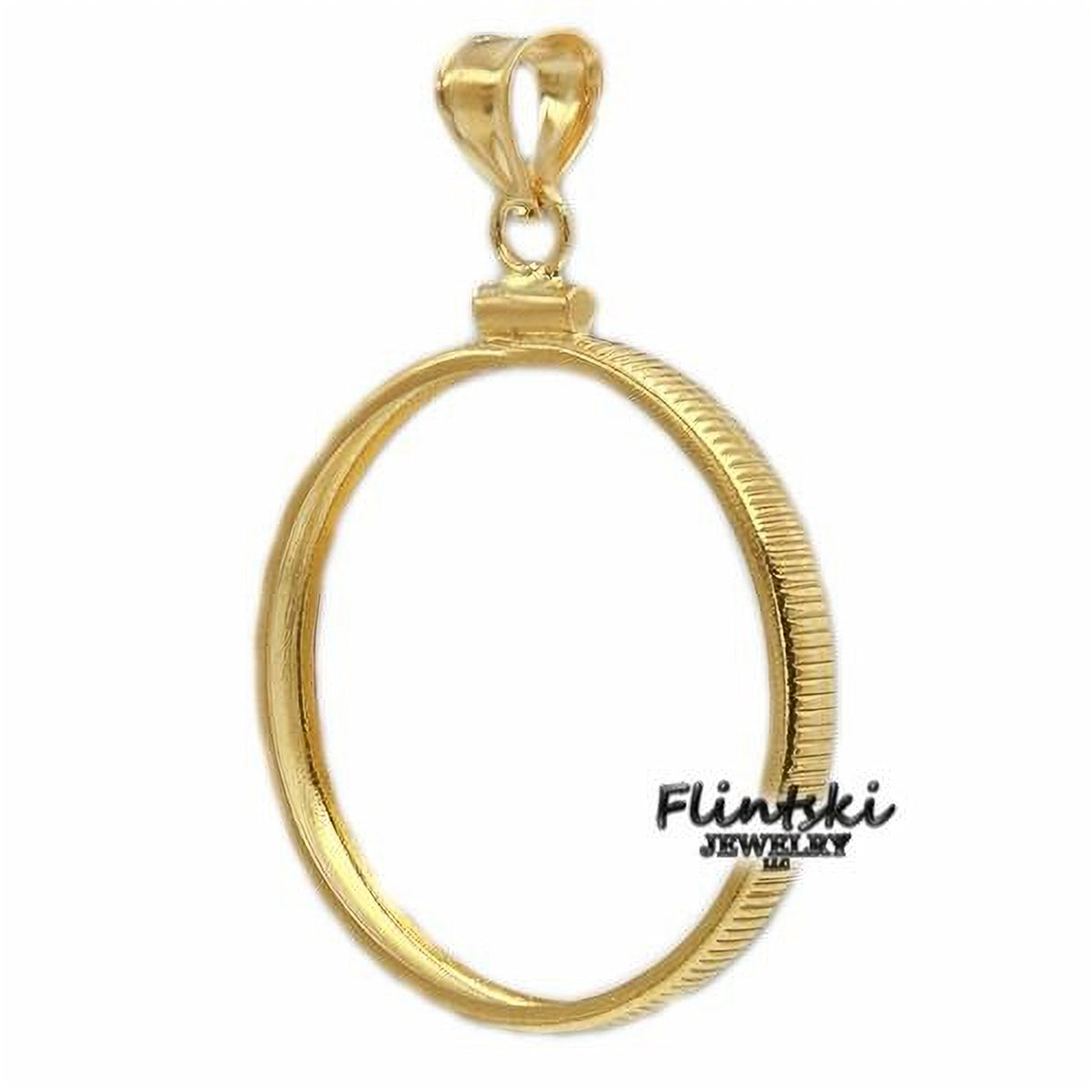 1 oz Gold Panda Coin Bezel Frame Mount Pendant 32.05mm x 2.70mm