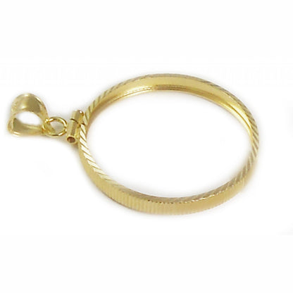 4 Ducat Sterling Silver Rope Coin Bezel Frame Mount Pendant 39.55mm x 0.76mm