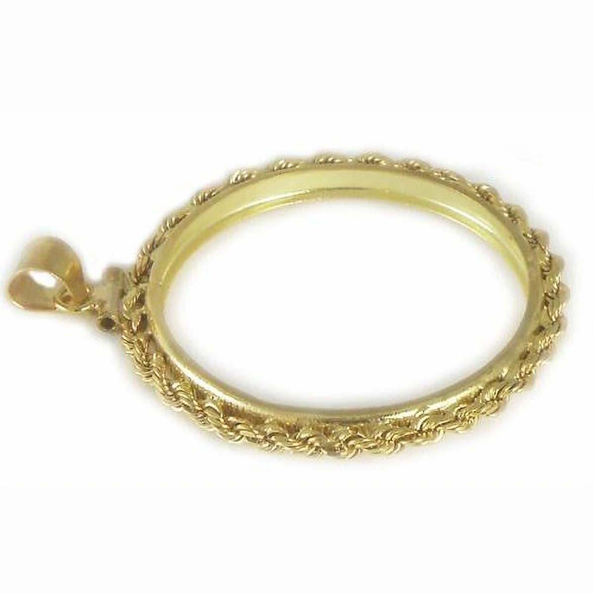 2016 Standing Liberty Centennial Gold Coin 14k Yellow Gold Coin Bezel Frame Mount Pendant 22.02mm x 1.65