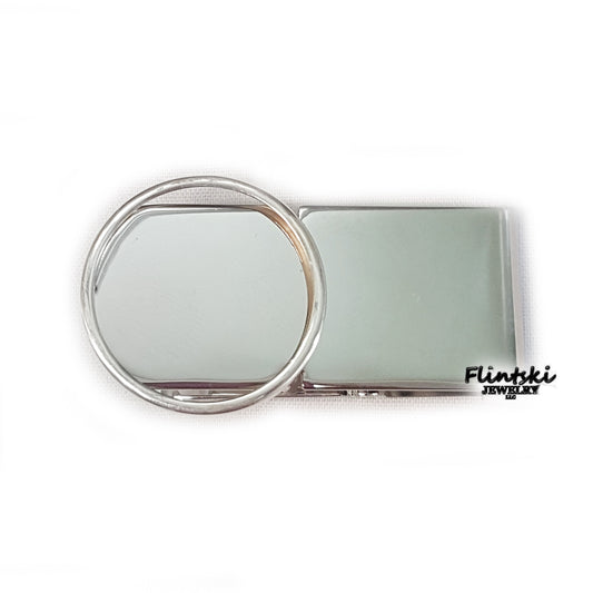 US Quarter Hinged Back Money Clip Sterling Silver and Rhodium Plated