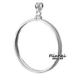 1 oz Gold Panda Sterling Silver Coin Edge Bezel Frame Mount Pendant 32.05mm x 2.70mm