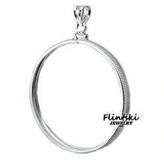 1/10 oz Maple Leaf Sterling Silver Coin Edge Coin Bezel Frame Mount Pendant 16.05mm x 1.24mm