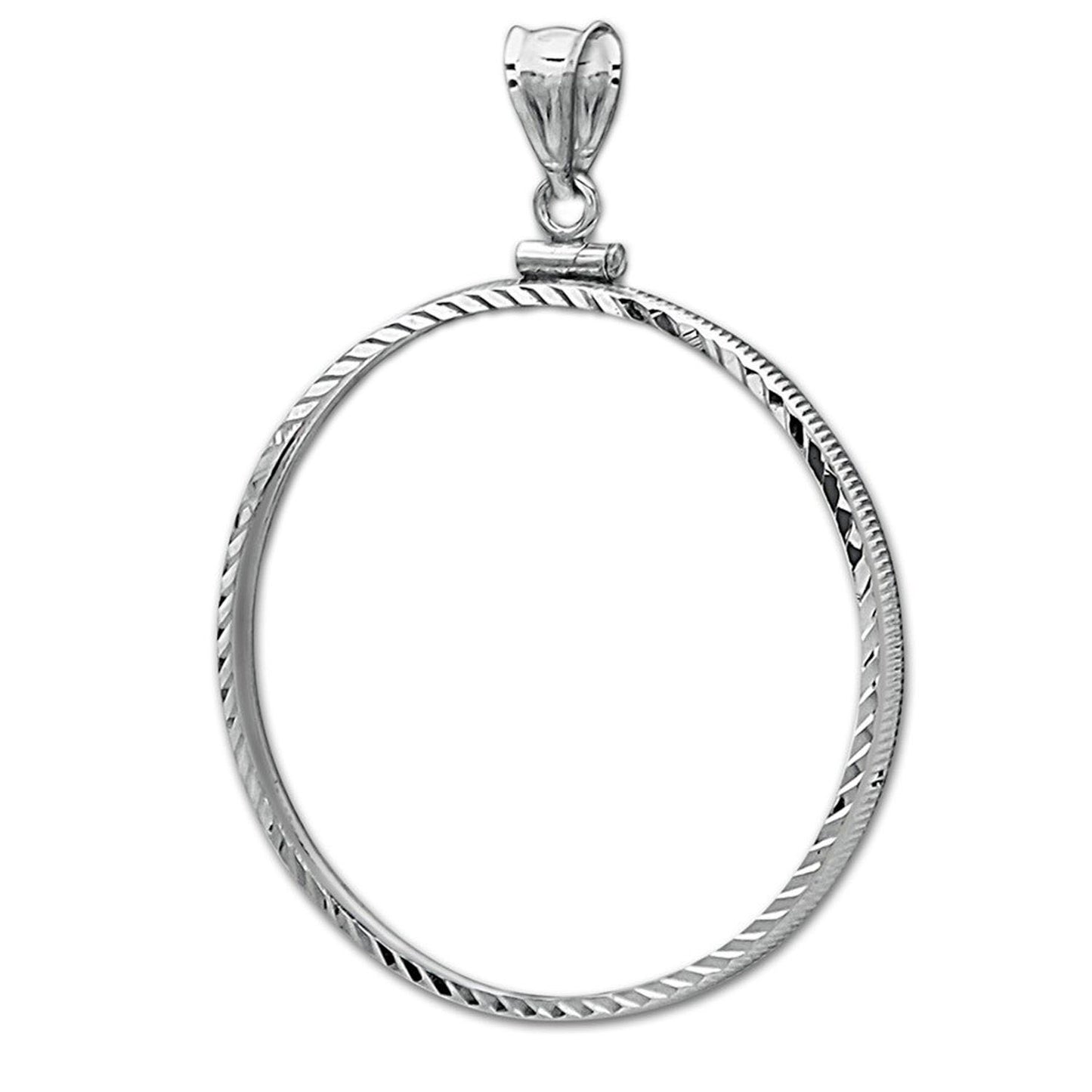 Morgan Silver Dollar Sterling Silver Rope Bezel Frame Mount Pendant 38.10mm x 2.80mm