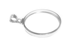 Sacagawea Golden Dollar Sterling Silver Coin Edge Coin Bezel Frame Mount Pendant 26.50mm x 2.00mm