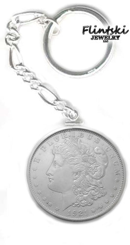 Morgan Silver Dollar Coin Key Chain Sterling Silver