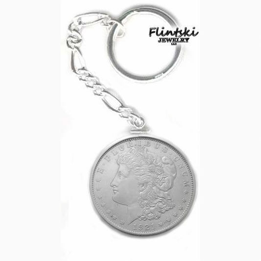 Morgan Silver Dollar Coin Key Chain Sterling Silver