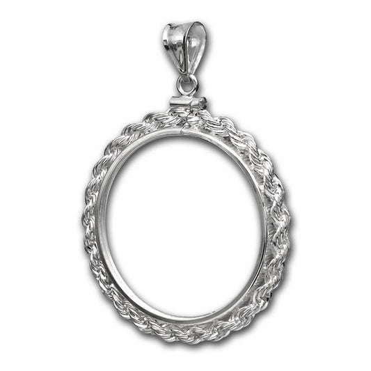 Morgan Silver Dollar Sterling Silver Coin Edge Coin Bezel Frame Mount Pendant 38.10mm x 2.80mm