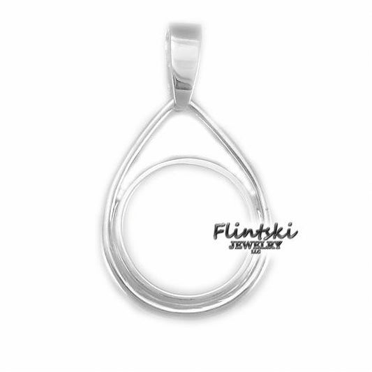 Indian Head Buffalo Nickel Teardrop Sterling Silver Coin Pendant