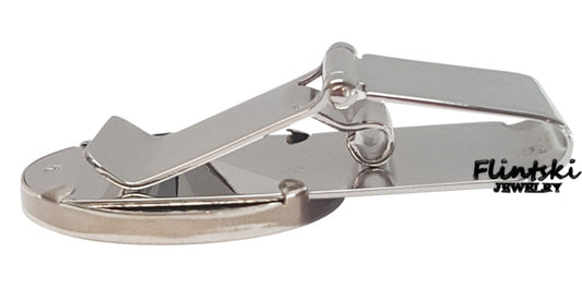 Walking Liberty Half Dollar Hinged Back Money Clip Sterling Silver and Rhodium Plated - 1940