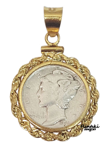 Mercury Dime Coin Pendant