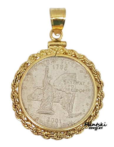 US Statehood Quarter Coin Pendant