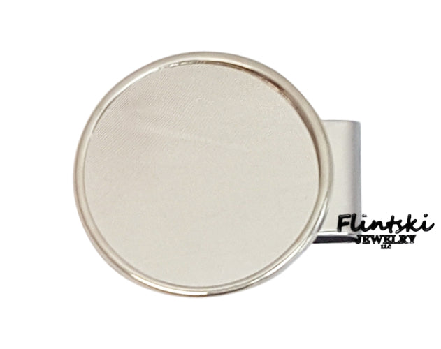 1 oz Walking Liberty Silver Eagle Silver Dollar Hinged Back Money Clip Sterling Silver and Rhodium Plated