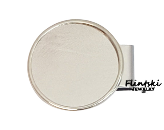 1 oz Walking Liberty Silver Eagle Silver Dollar Hinged Back Money Clip Sterling Silver and Rhodium Plated