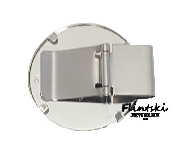 1 oz American Silver Eagle Silver Dollar Hinged Back Money Clip Sterling Silver and Rhodium Plated - 2021