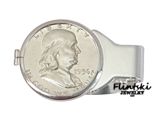 Franklin Half Dollar Coin Money Clip Spring Back Coin Edge