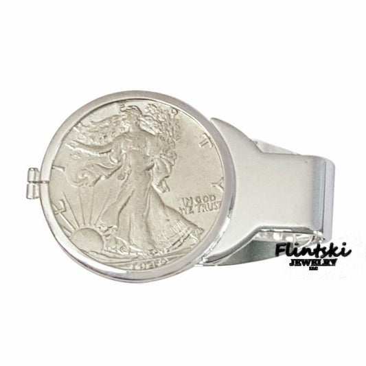 Walking Liberty Half Dollar Coin Money Clip Spring Back Coin Edge