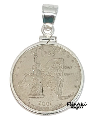 US Statehood Quarter Coin Pendant