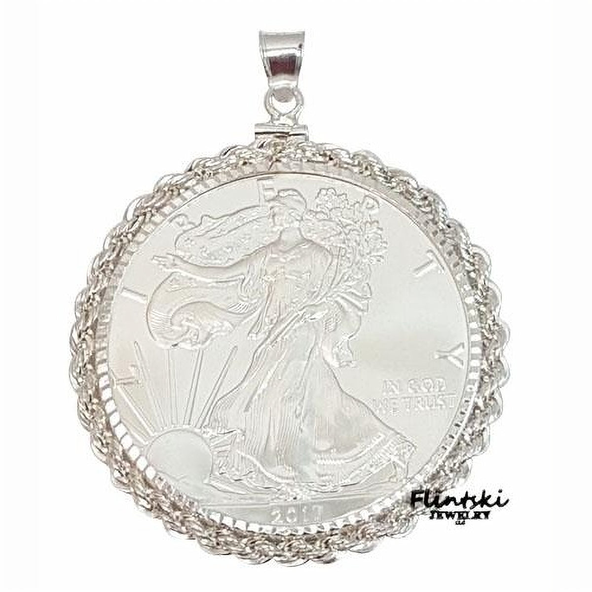 1 oz American Silver Eagle Coin Pendant Sterling Silver