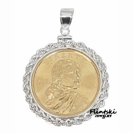 Sacagawea Gold Dollar Coin Pendant